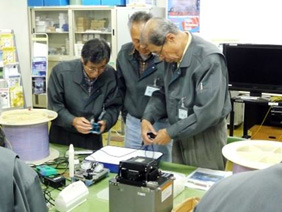 ファイバの融着接続体験